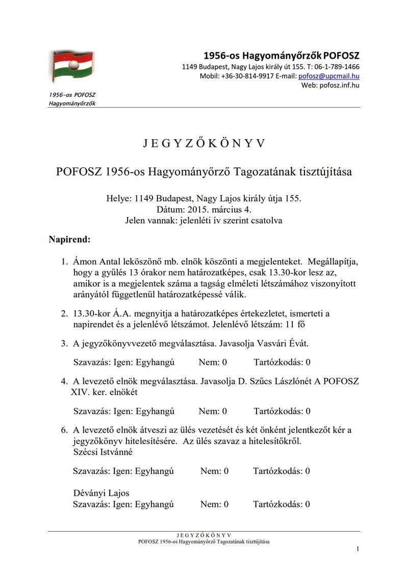 Tisztújítás 2015. 03. 04.