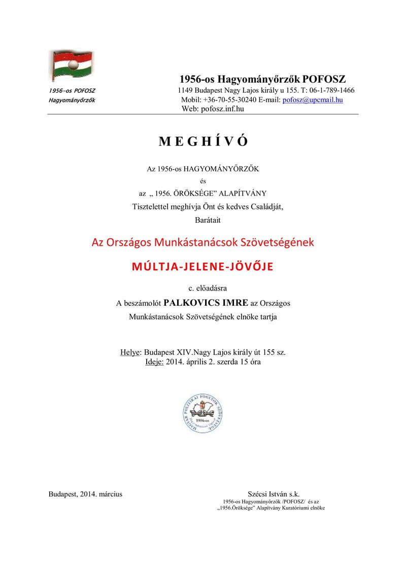 2014 áprilisi meghívó